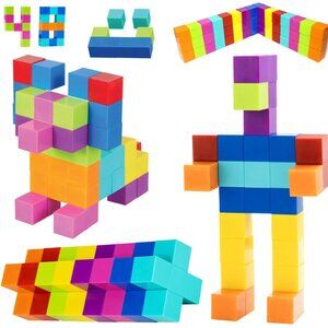 NEW BrainSpark 48PCS DigitBlocks Magnetic Building Cubes STEM Montessori Magnet